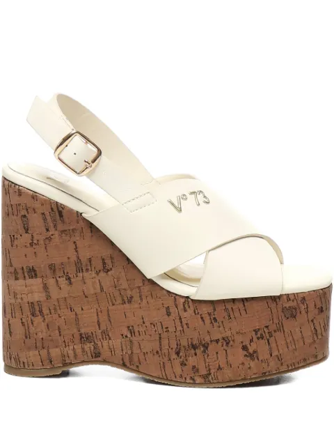 V°73 100mm Kornelia cross-strap wedge sandals