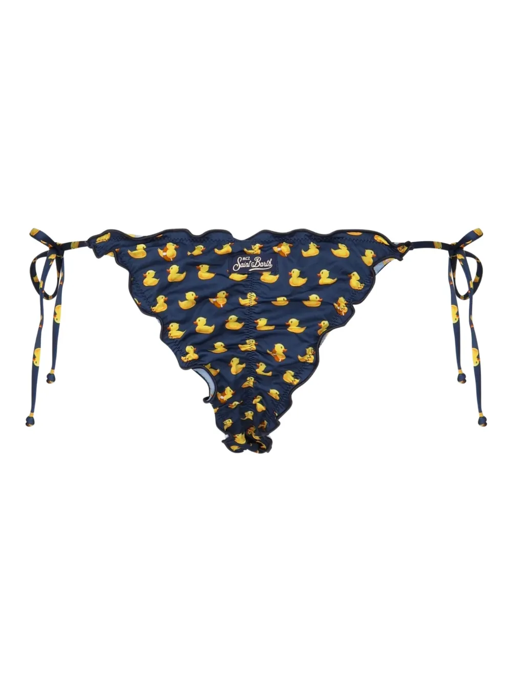 MC2 Saint Barth Bikinislip met eendenprint en ruches Blauw