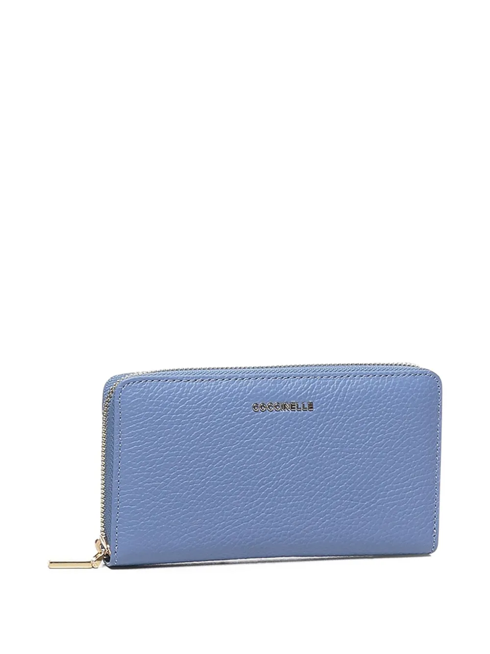 Coccinelle Portemonnee van bewerkt leer met rits Blauw