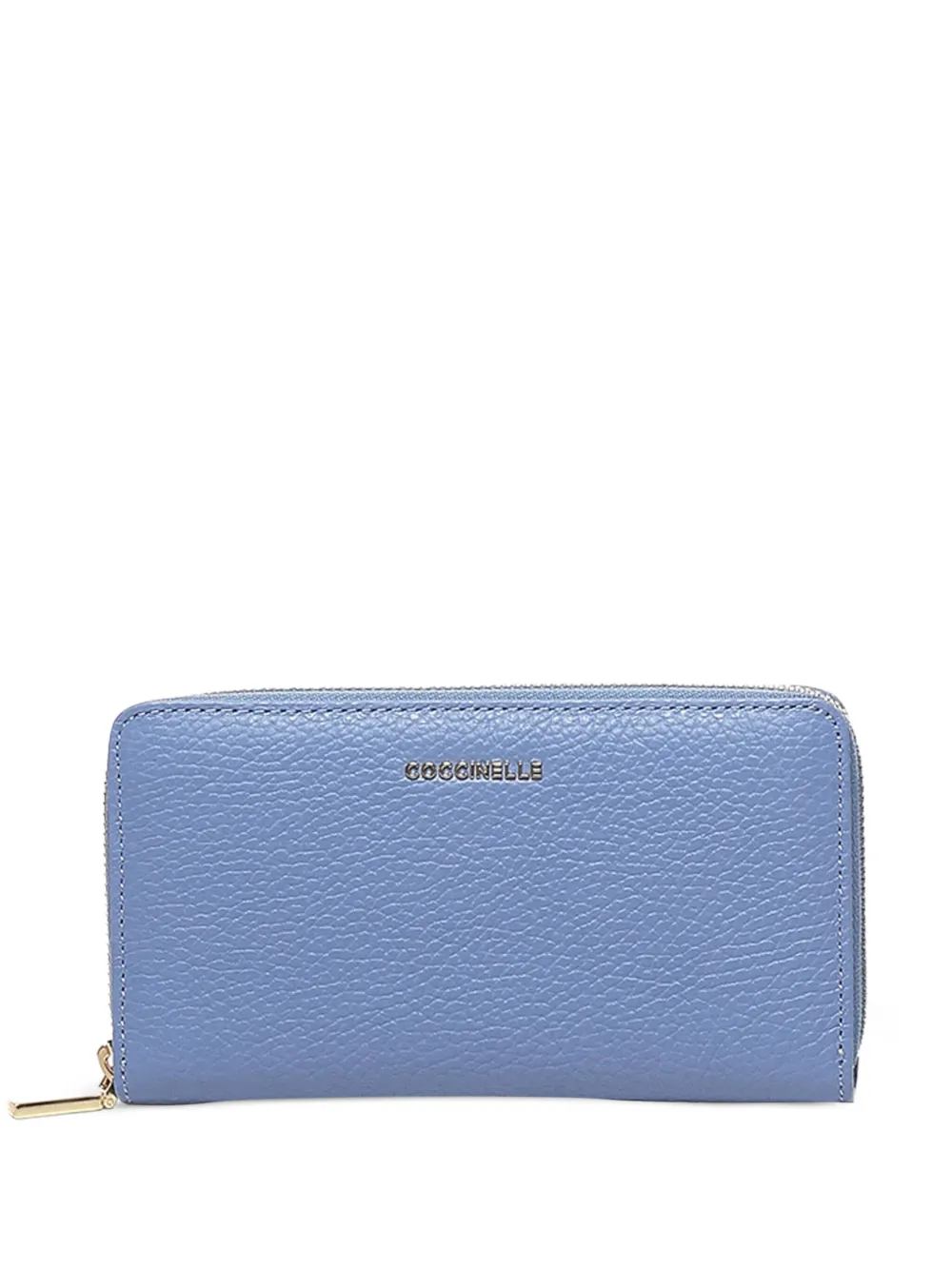 Coccinelle Portemonnee van bewerkt leer met rits Blauw