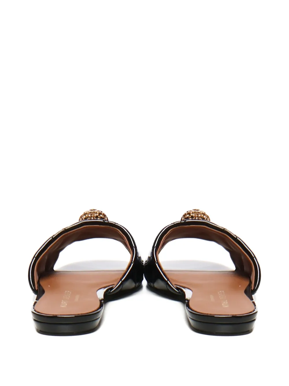 Kurt Geiger London The Kensington quilted eagle-head flat-sandals Black