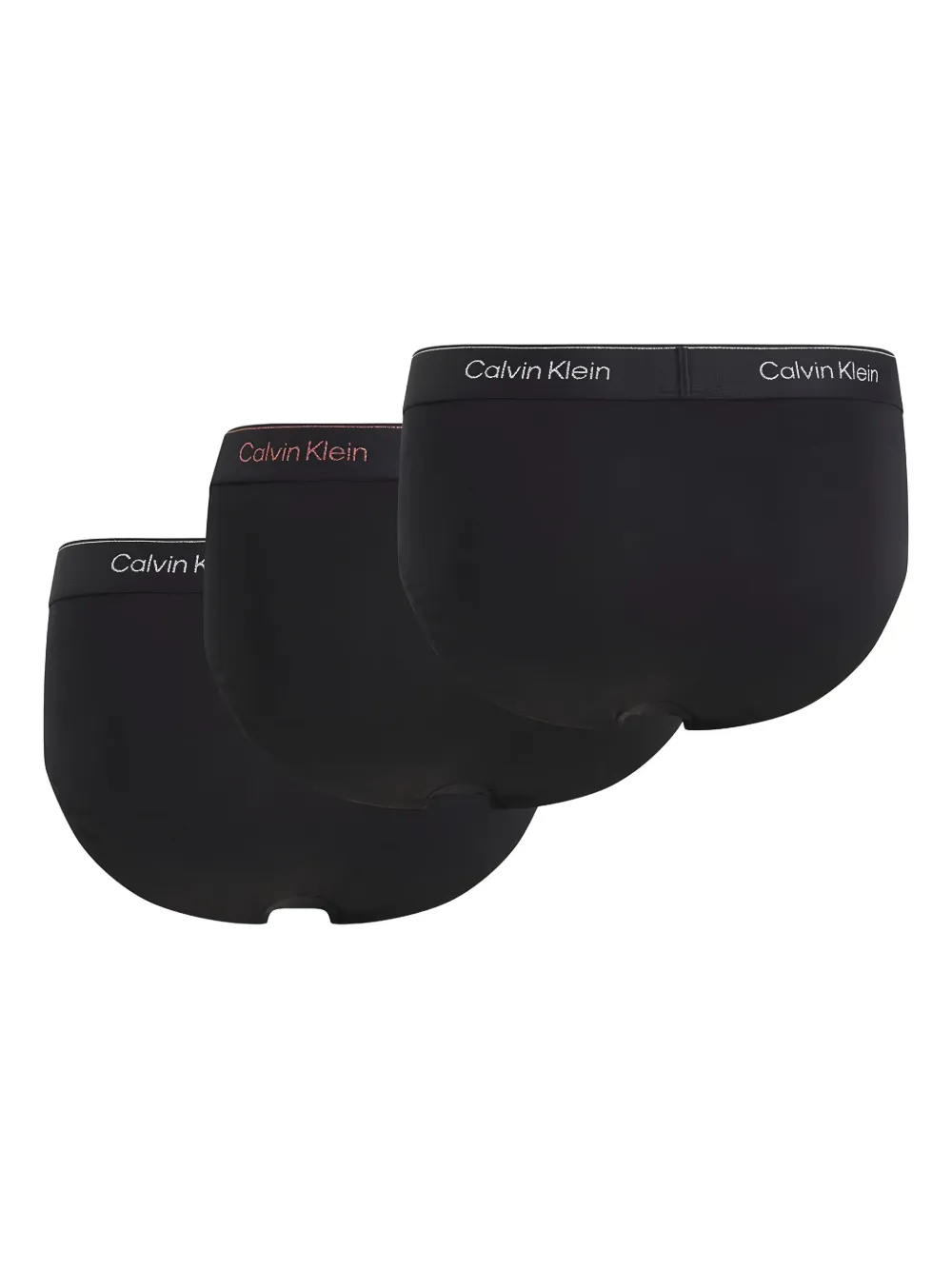 Calvin Klein Drie slips met logoband Zwart