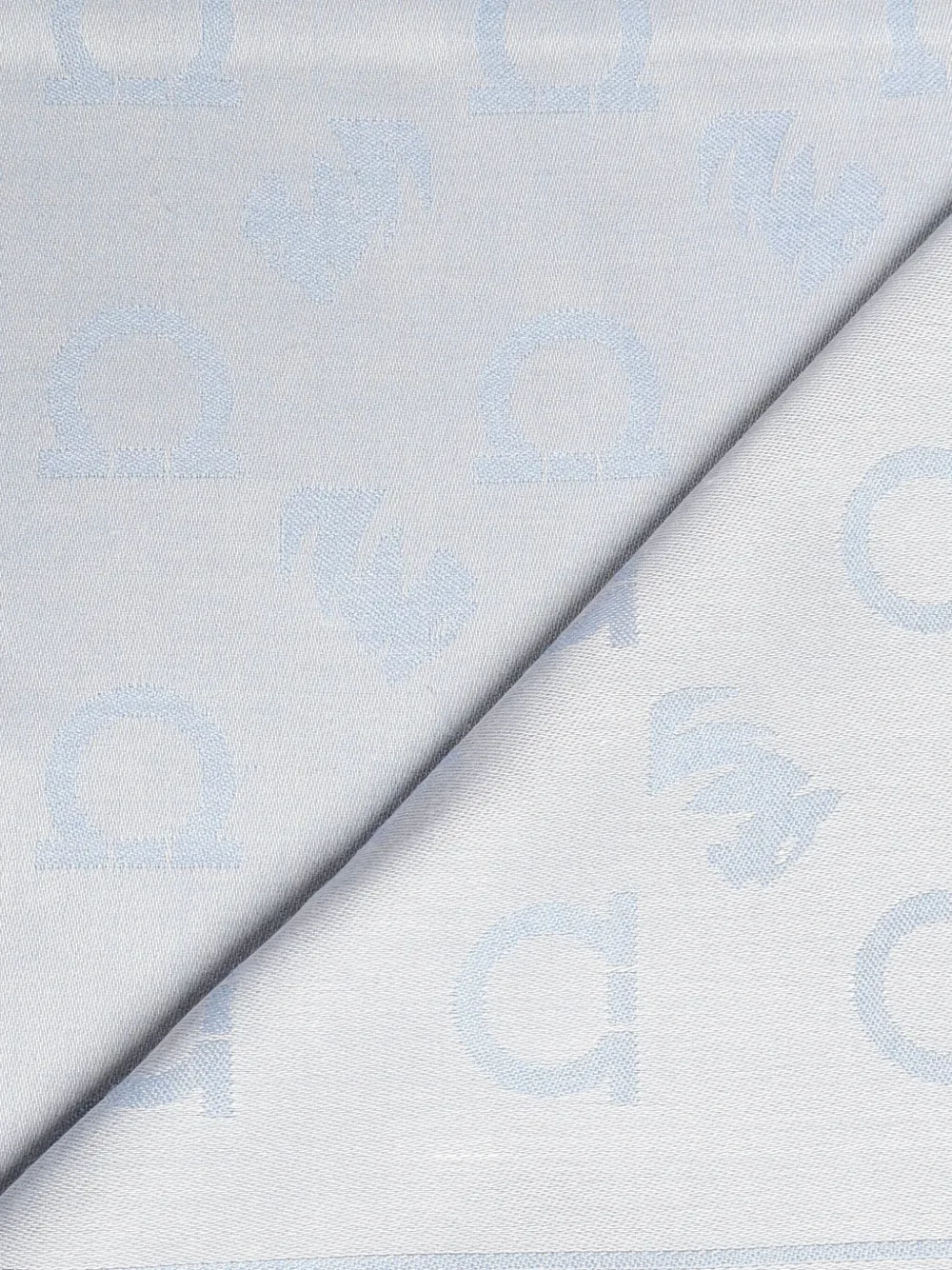 Ferragamo Sjaal met franje en logopatroon Blauw