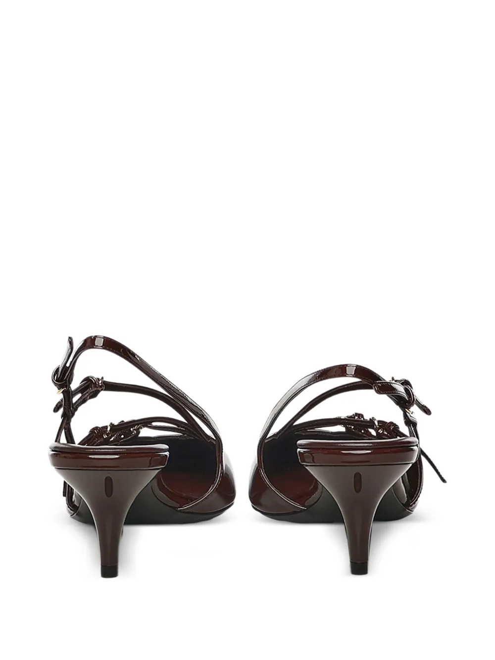 Miu Leren slingback pumps Bruin