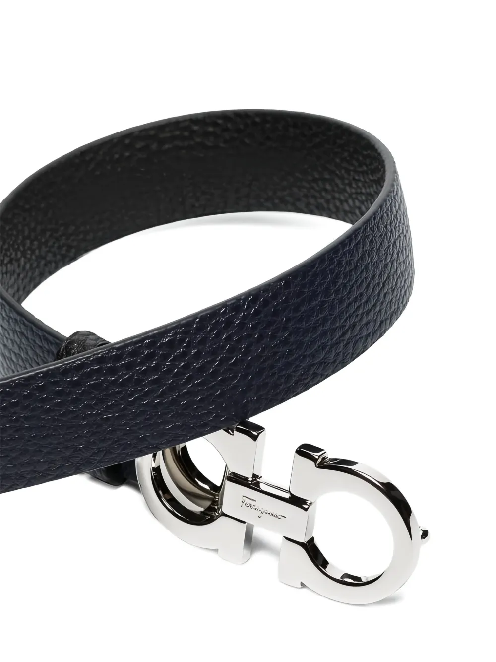 Ferragamo Leren riem met gancini-gesp Blauw