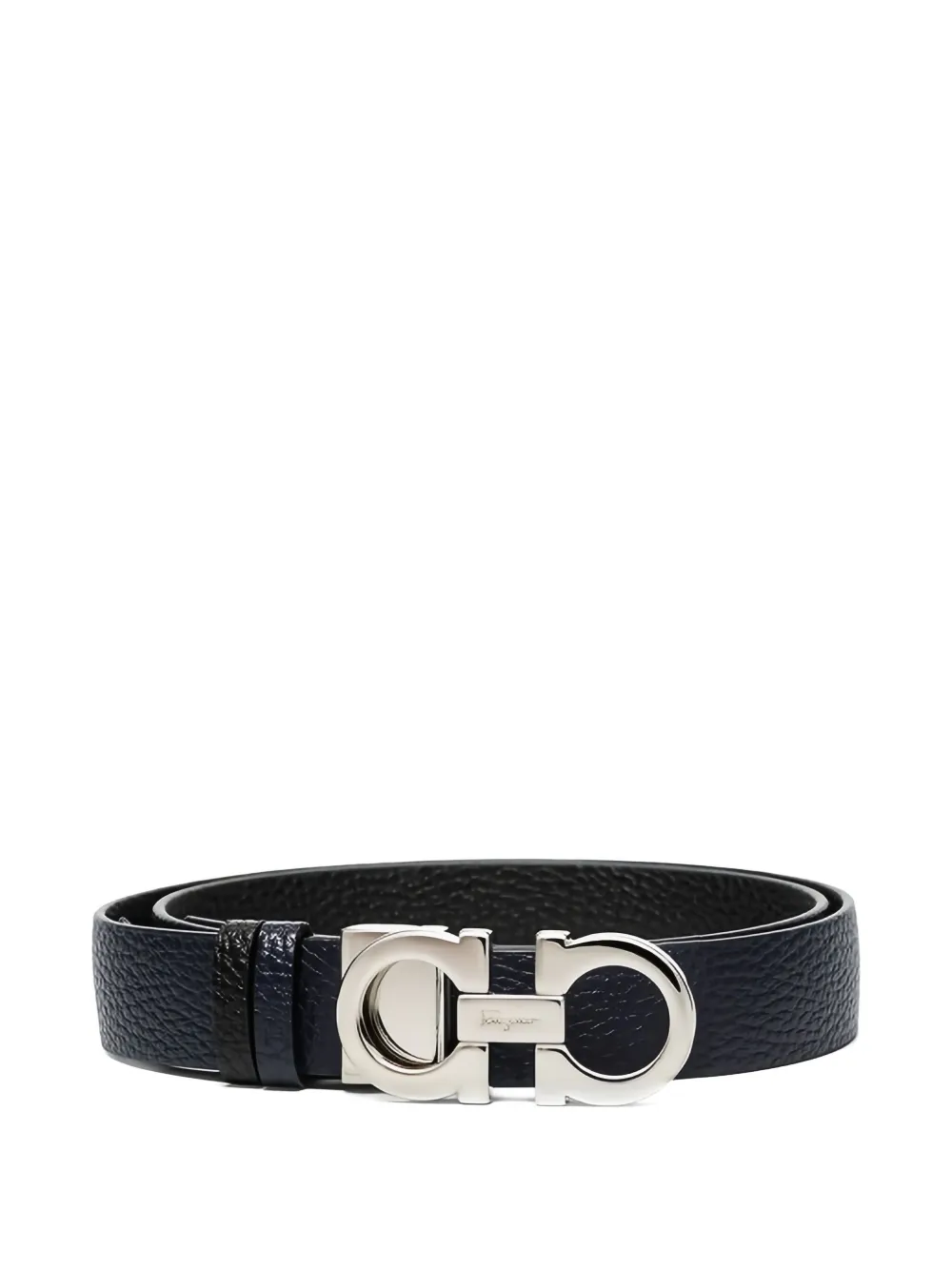 Ferragamo Leren riem met gancini-gesp Blauw