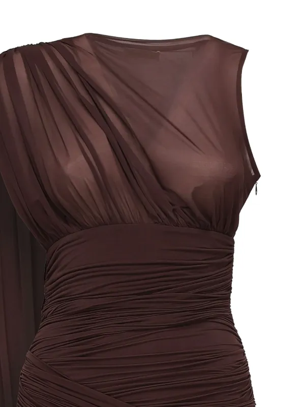 ワンピース MAGDA BUTRYM DRESS 09 DRAPED MINI DRESS (298525 BORDEAUX) Asymmetrical draped mini dress in bordeaux