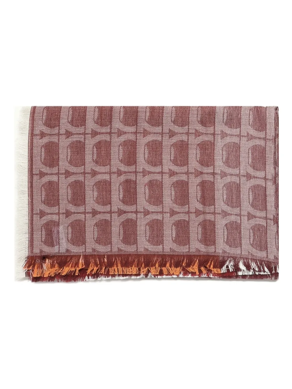 Ferragamo Katoenen sjaal met Gancini-patroon Rood