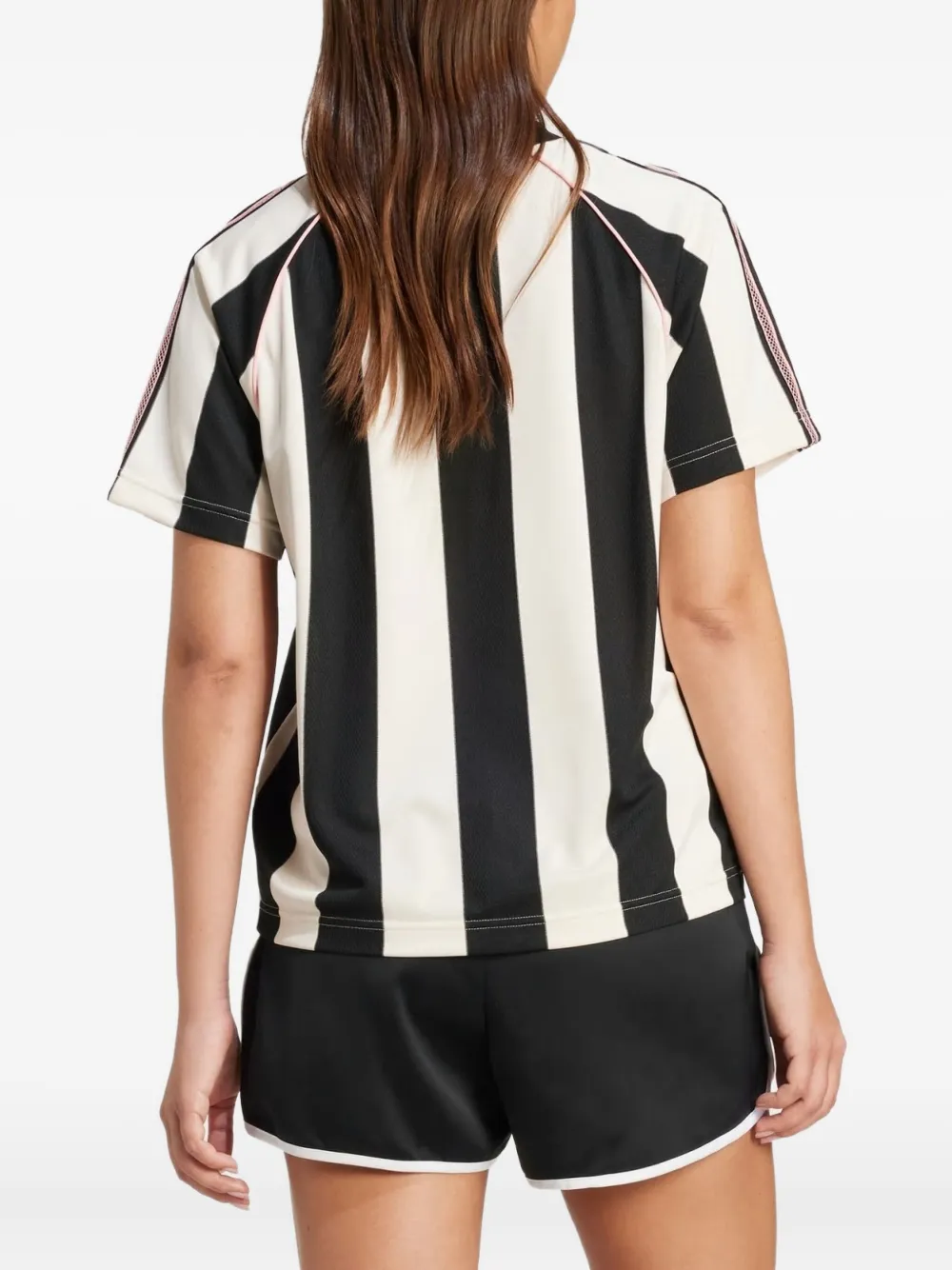 adidas Summer Glow stripe flower T-shirt Zwart