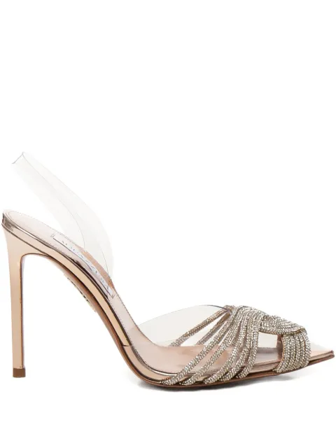 Aquazzura حذاء 'غاتسبي' بسير خلفي وزينة كريستال وكعب 105 ملم