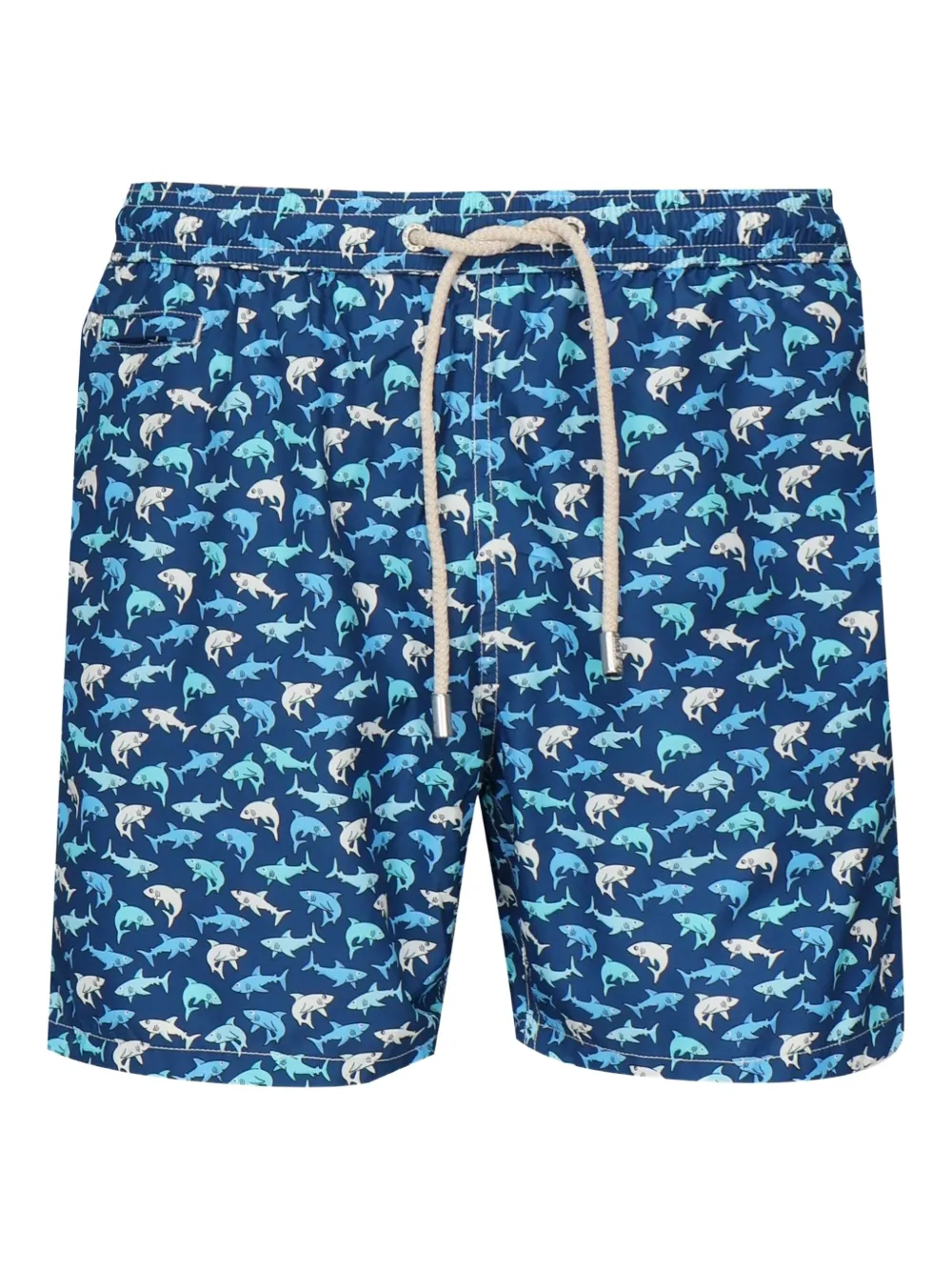 MC2 Saint Barth drawstring shark-print swim shorts BLU WHITE LIGHT BLUE