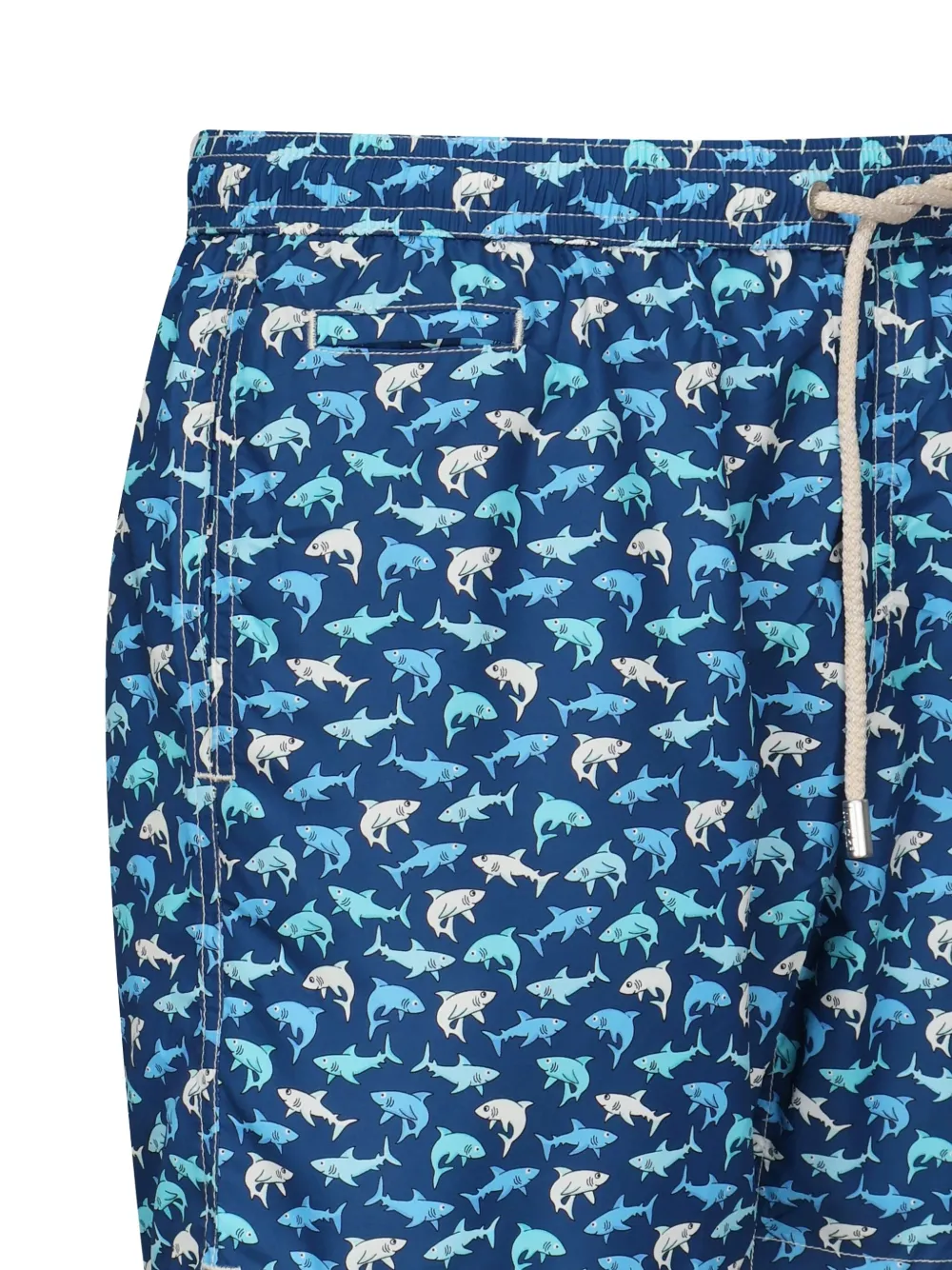 MC2 Saint Barth drawstring shark-print swim shorts BLU WHITE LIGHT BLUE