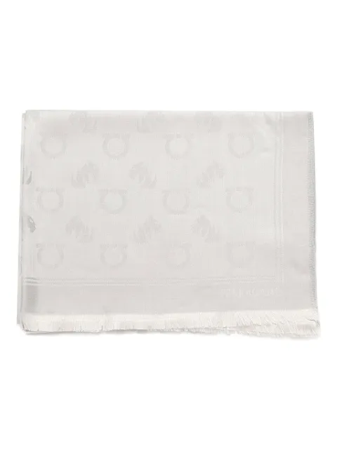 Ferragamo Gancini-pattern fringed scarf