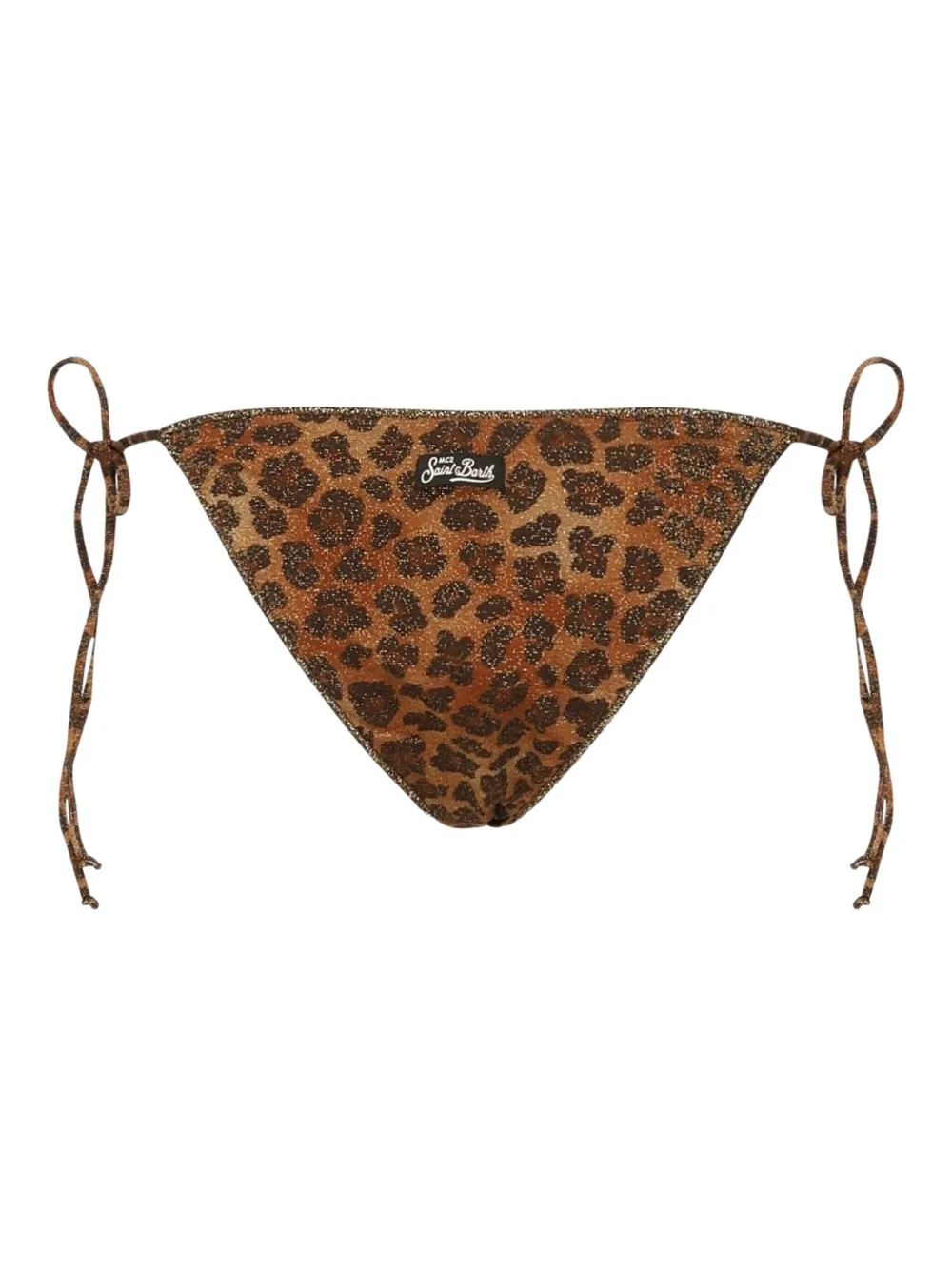 MC2 Saint Barth Bikinislip met luipaardprint en gestrikte zijkant Bruin