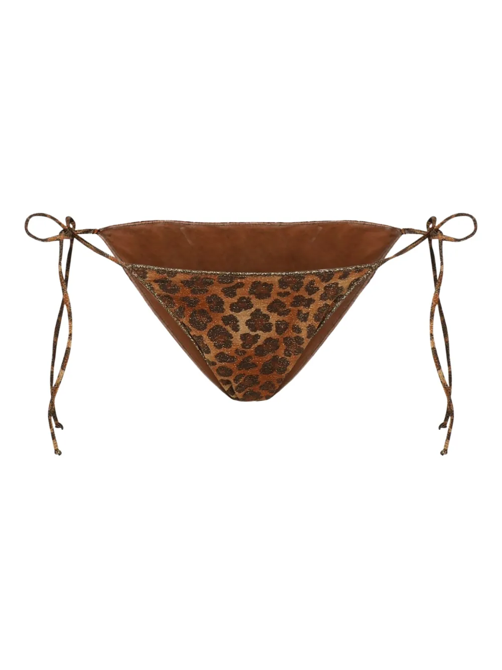 MC2 Saint Barth Bikinislip met luipaardprint en gestrikte zijkant Bruin