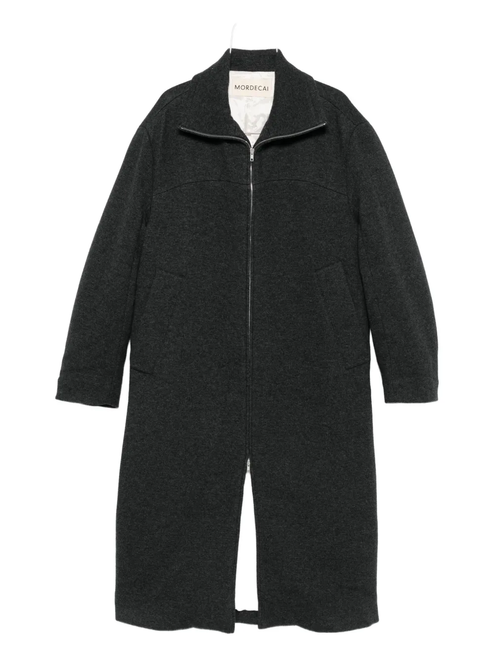 MORDECAI zip-front patch-pocket coat - グレー MORDECAI zip-front patch-pocket coat - グレー