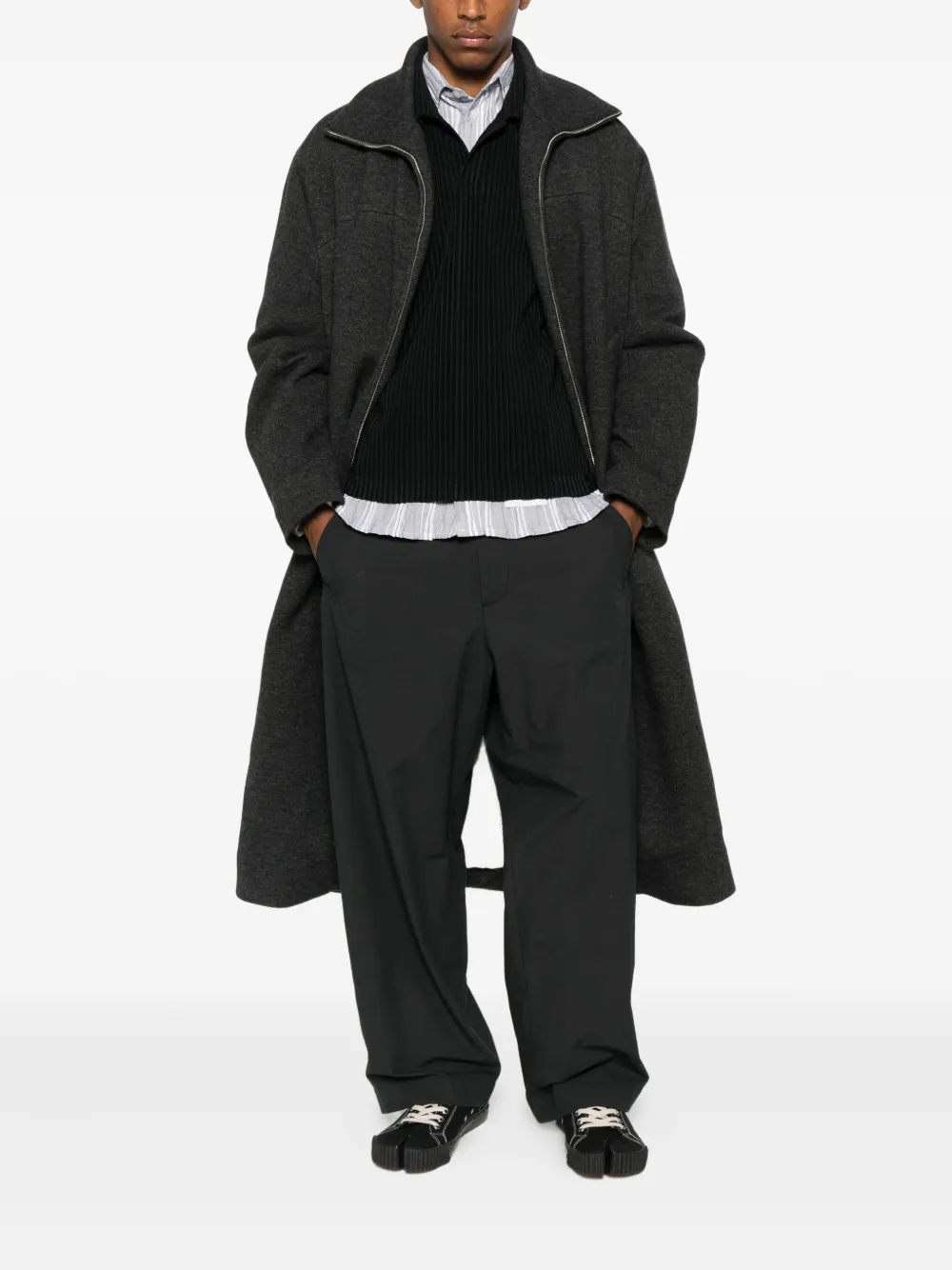 MORDECAI zip-front patch-pocket coat | Single Breasted Coats | Image 2