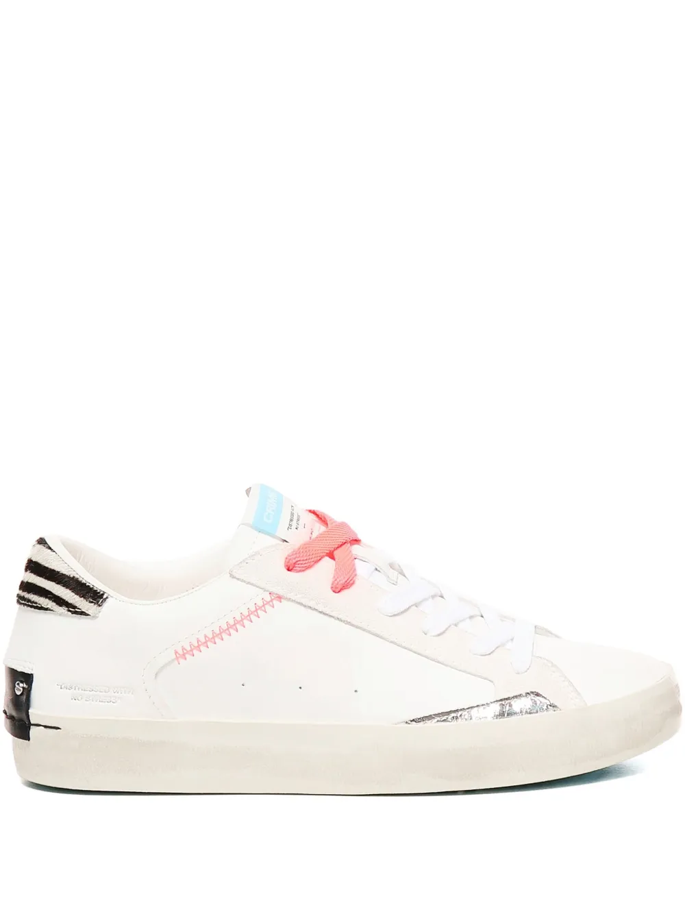 Crime London zebra-tab lace-up sneakers | White | Image 1