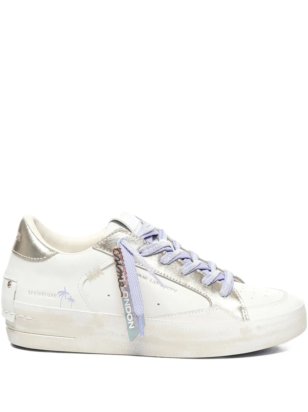 Crime London lace-up leather sneakers | White | Image 1