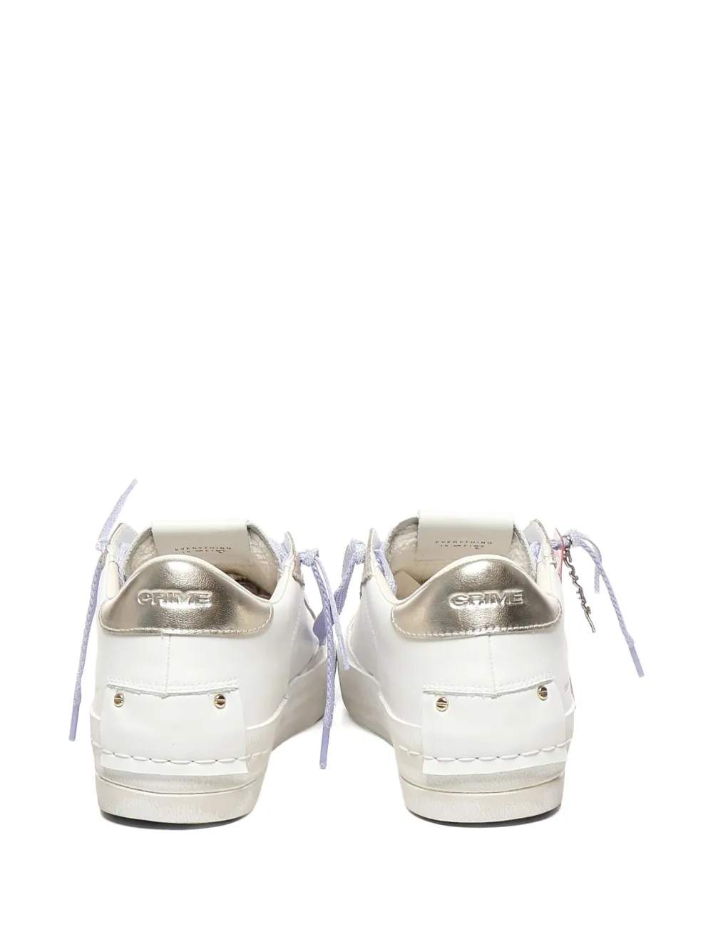 Crime London lace-up leather sneakers White