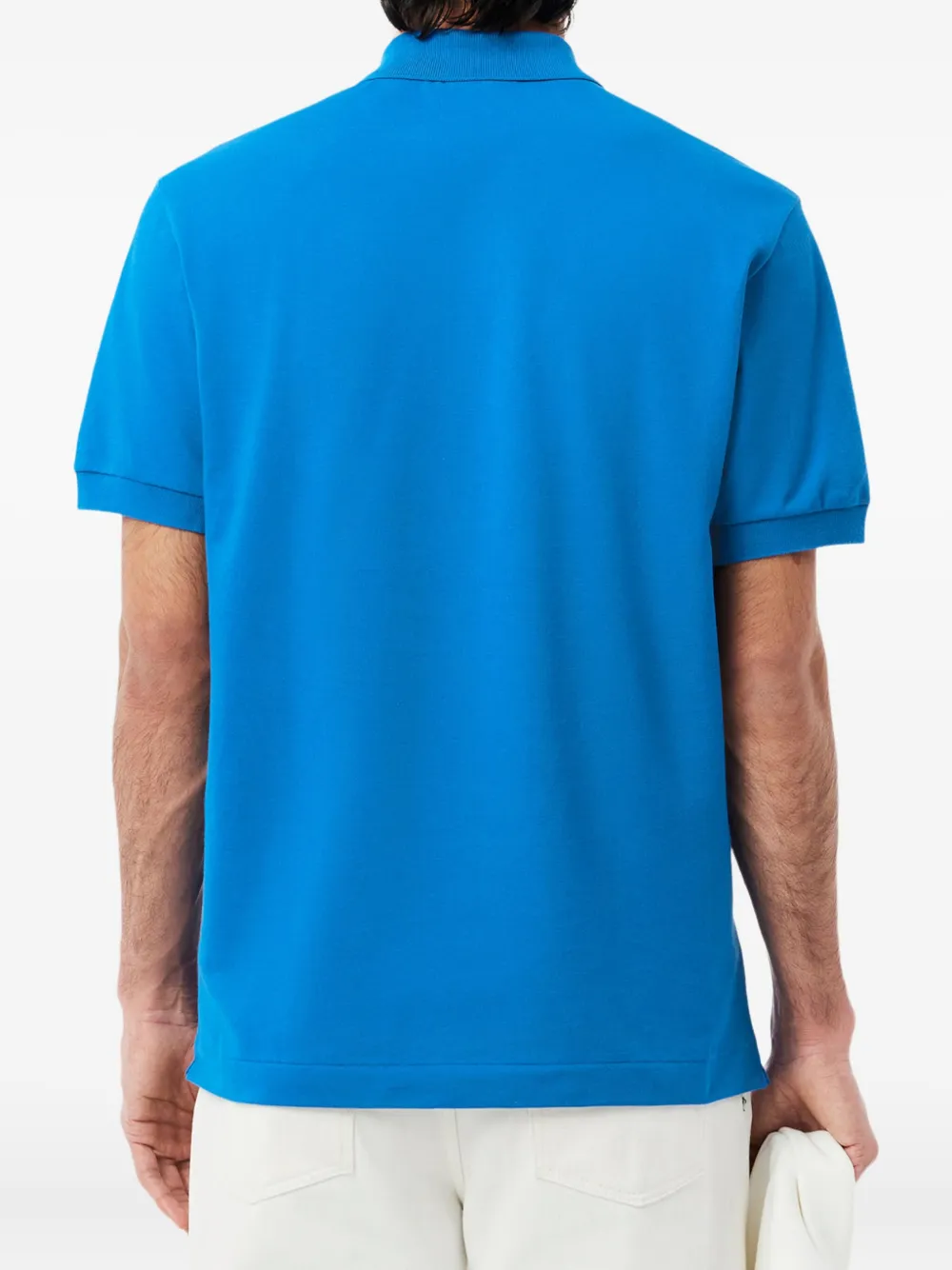 Lacoste Poloshirt met geborduurd logo en korte mouwen Blauw
