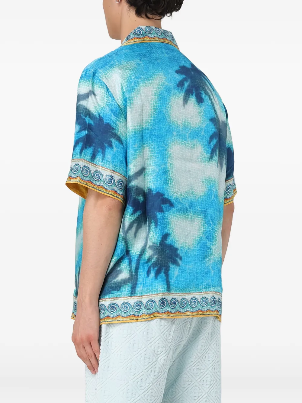 Casablanca Overhemd met palmboomprint - Blauw