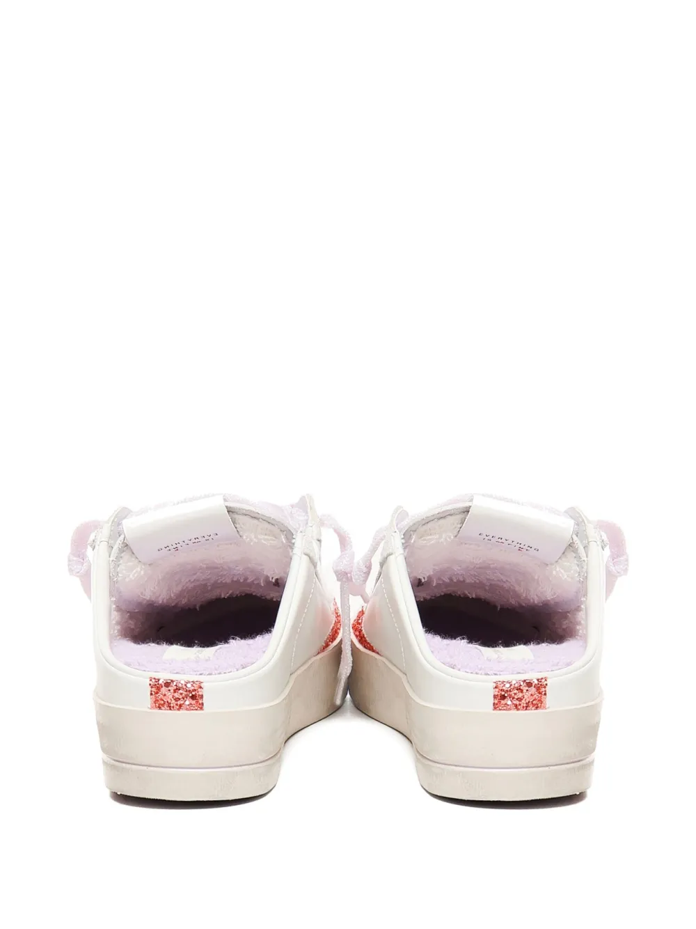Crime London SK8 Deluxe glitter-detail backless sneakers White