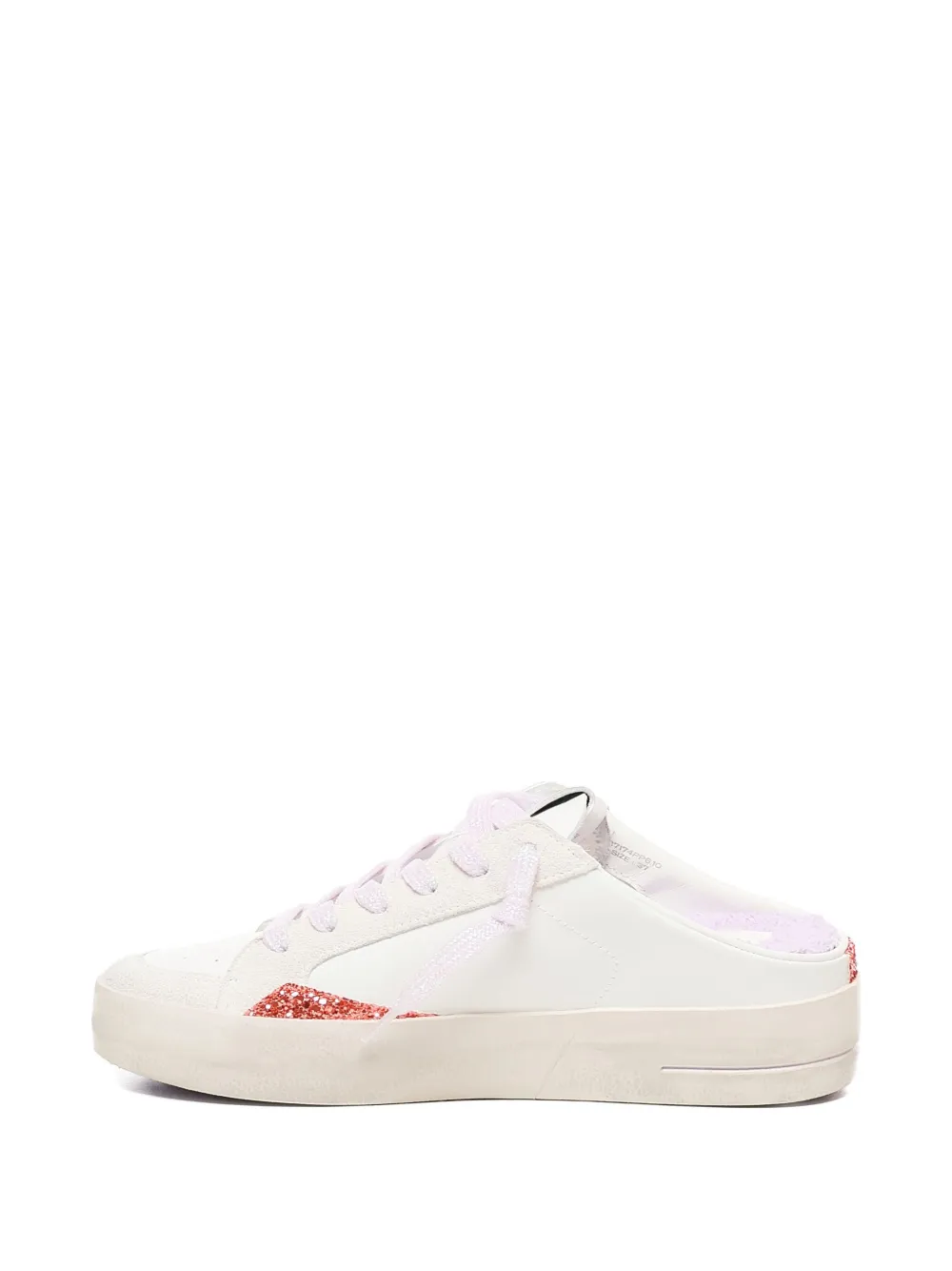 Crime London SK8 Deluxe glitter-detail backless sneakers White