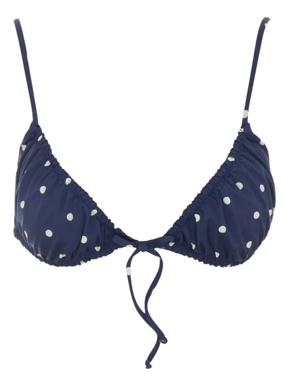 Mc2 Saint Barth Polka-dot Tie-front Bikini Top In Multi