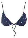 MC2 Saint Barth polka-dot tie-front bikini top - Blue