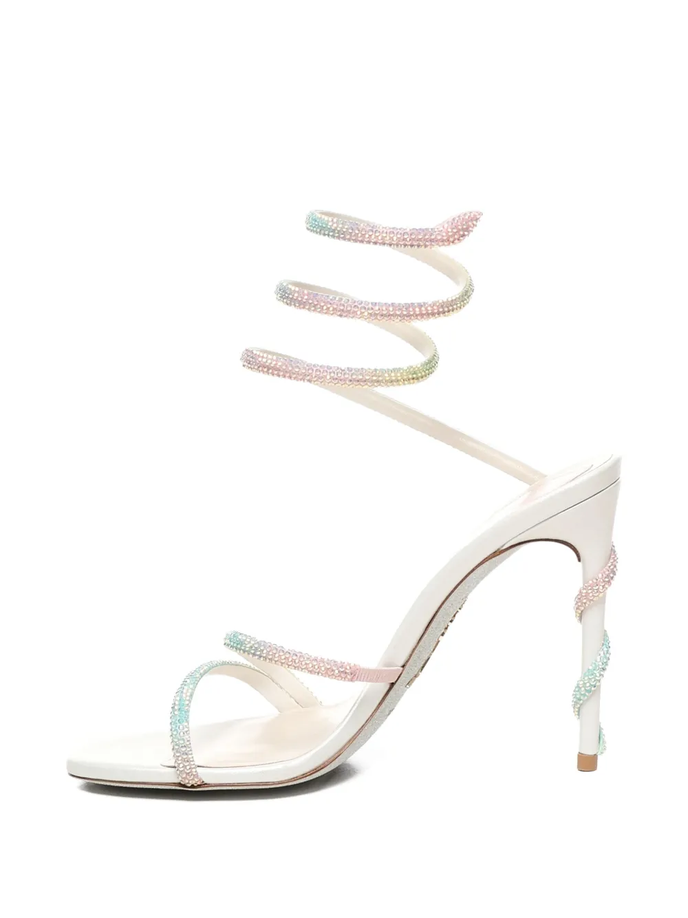 René Caovilla 105mm Margot Burano crystal-embellished sandals White