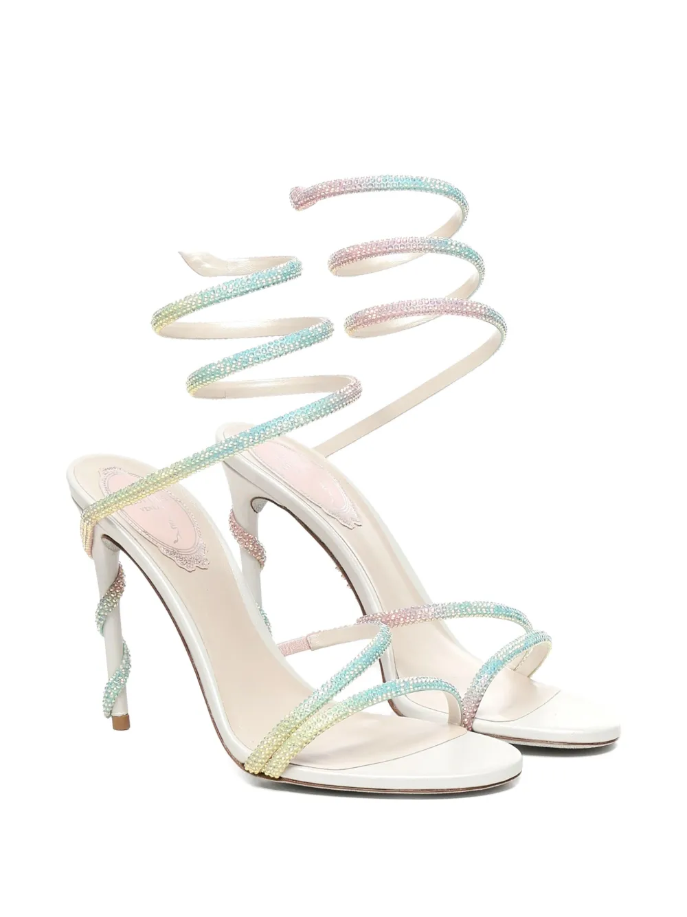 René Caovilla 105mm Margot Burano crystal-embellished sandals White