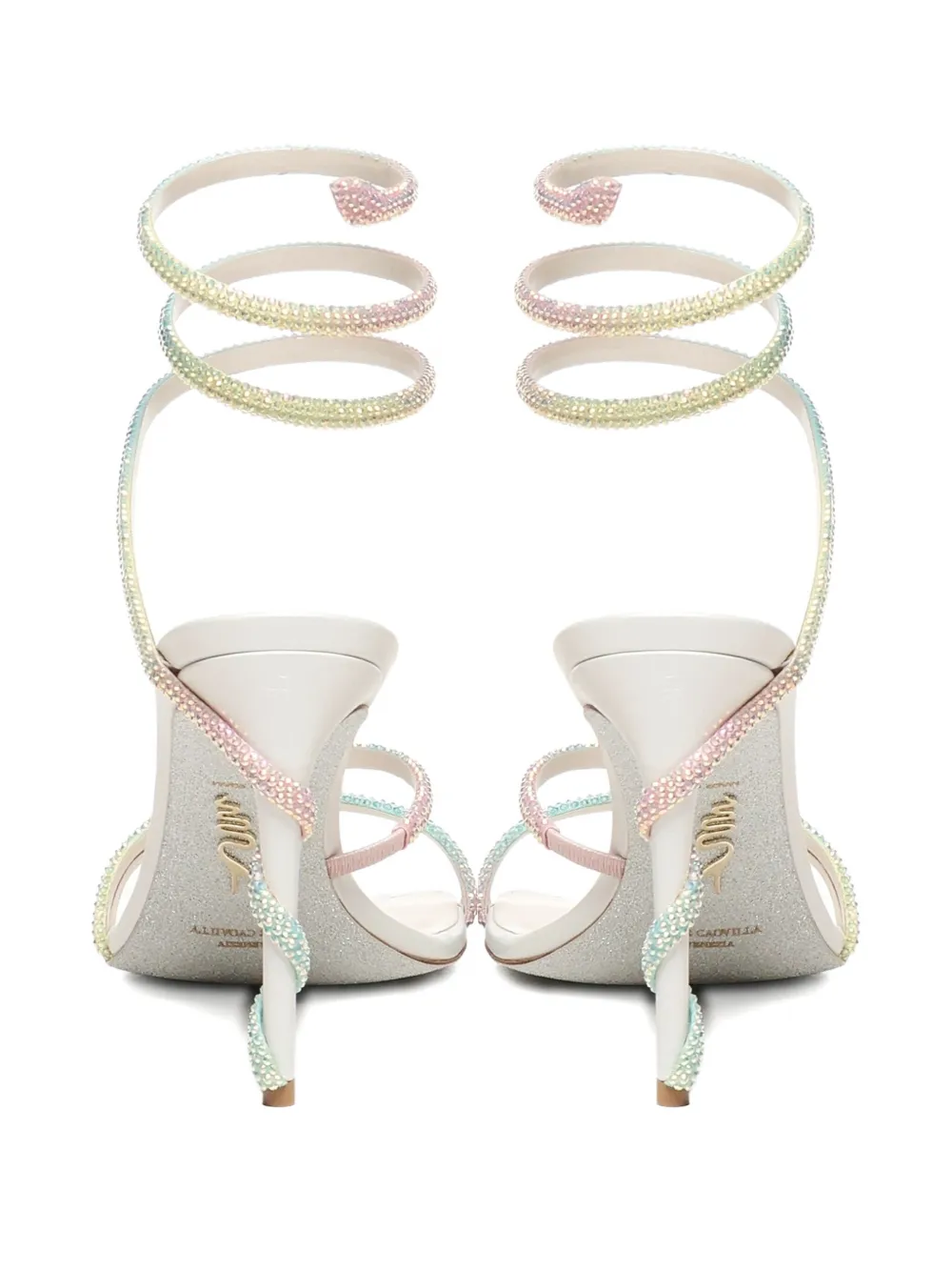 René Caovilla 105mm Margot Burano crystal-embellished sandals White