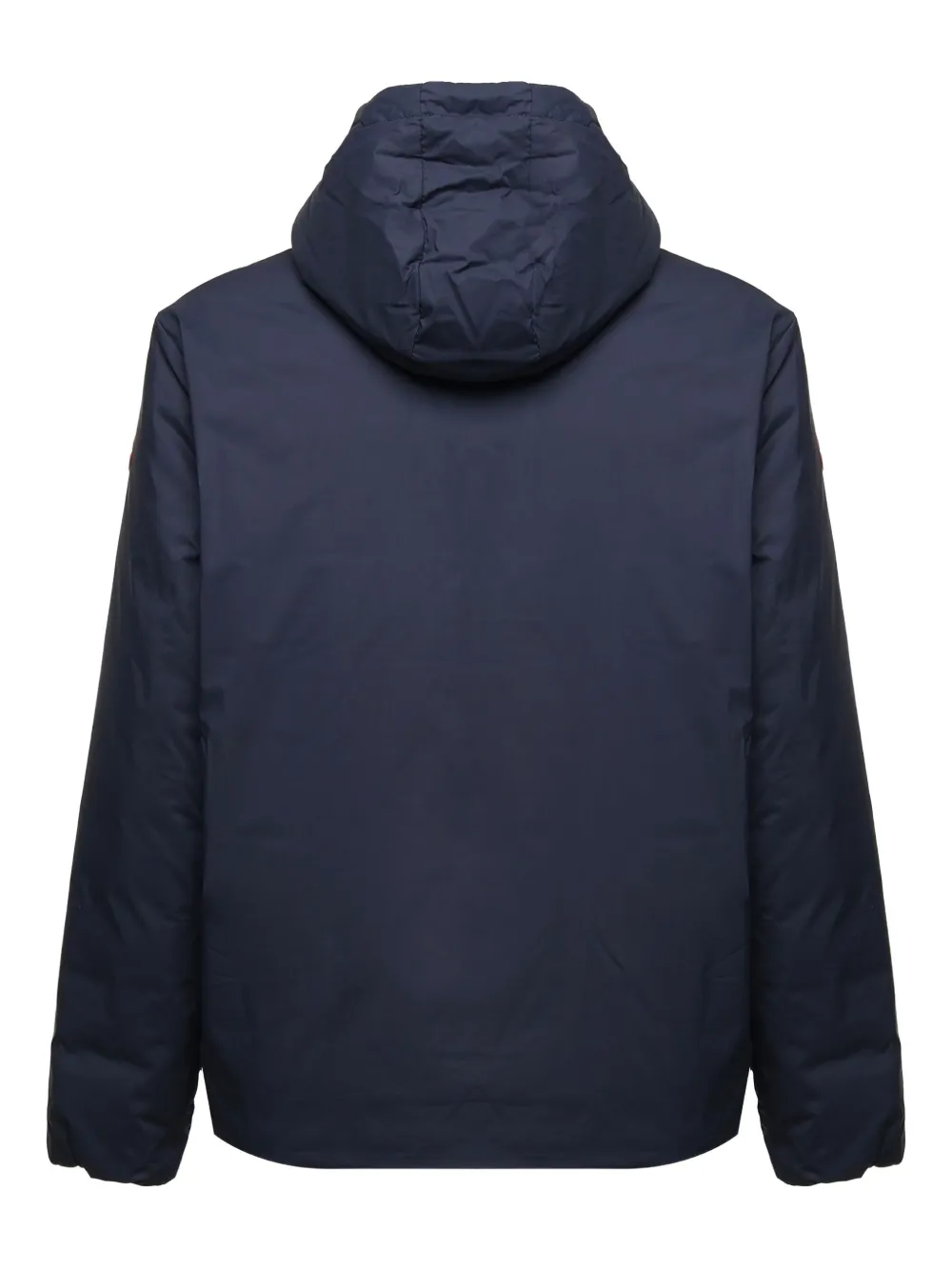 Moncler hooded logo-patch jacket Blauw