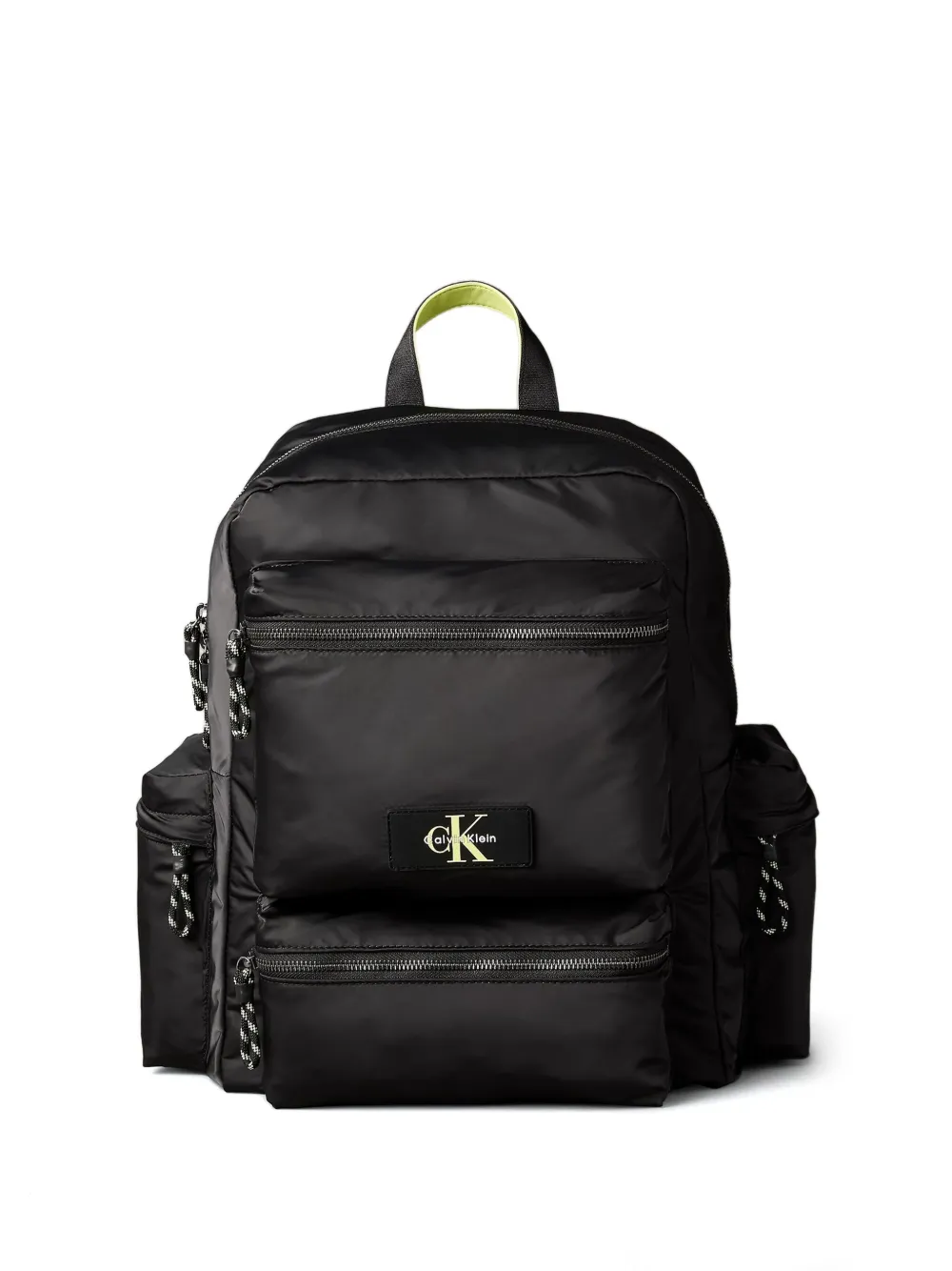 Calvin Klein Logo-plaque Multi-pocket Backpack In Black