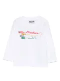 Moschino Kids pencil-print long-sleeves top - White