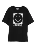 Moschino Kids smiley-face cotton T-shirt - Black