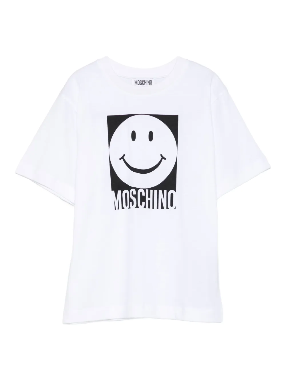 Moschino Kids smiley-face T-shirt Wit