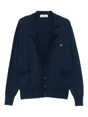 【送料&関税込】Vivienne Westwood Cardigan With Orb Embroide Vivienne Westwood Bea Cotton and Cashmere Cardigan - L | Coggles