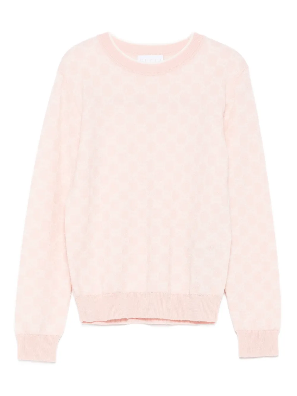 Gucci Kids logo-pattern wool sweater Roze