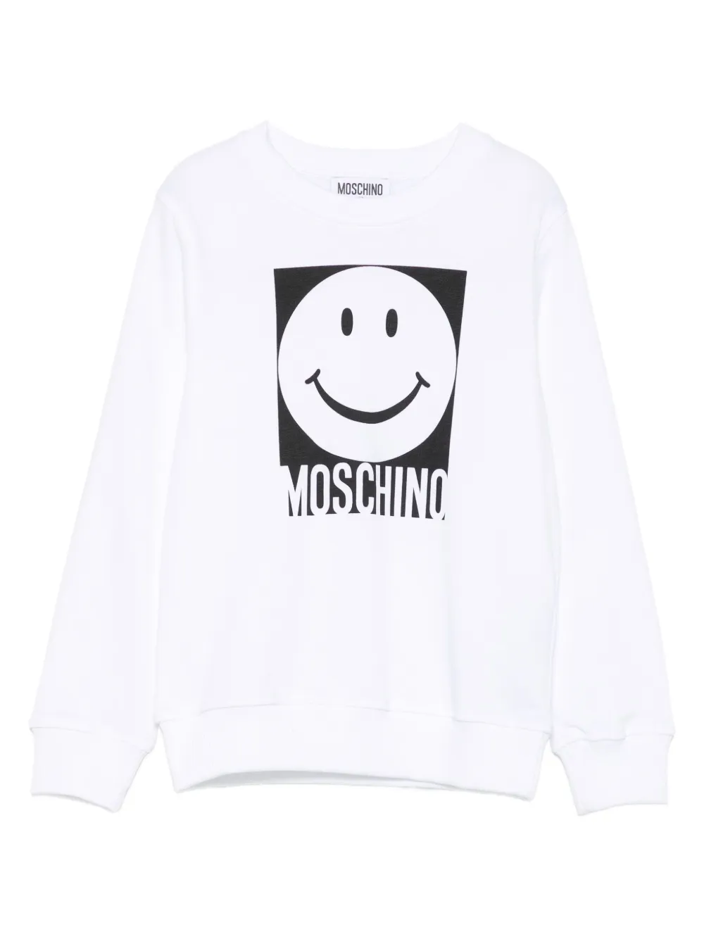 Moschino Kids smiley face-motif sweatshirt Wit