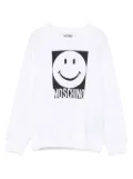 Moschino Kids smiley face-motif sweatshirt - White
