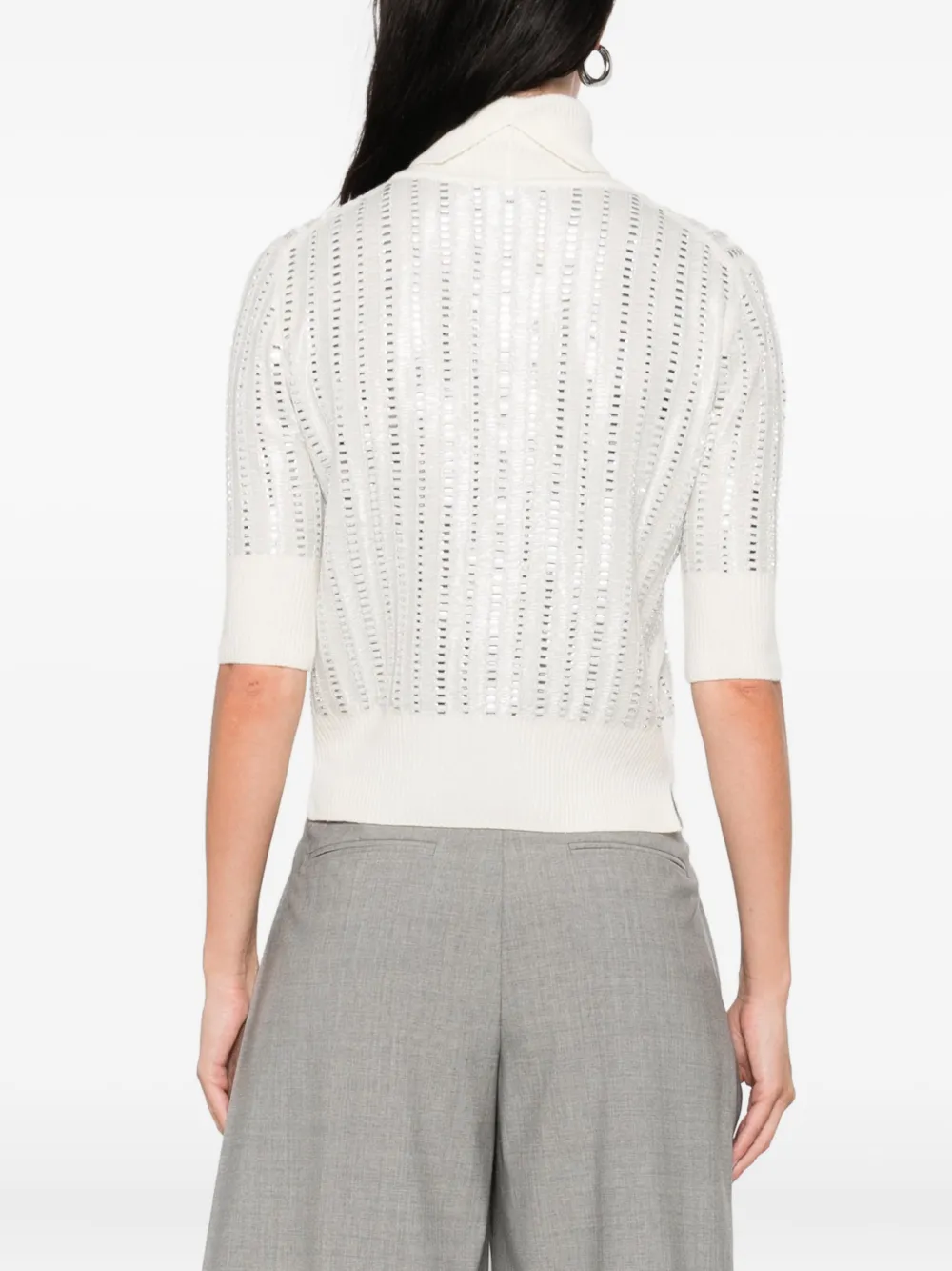 Ermanno Scervino embellished turtleneck top Wit