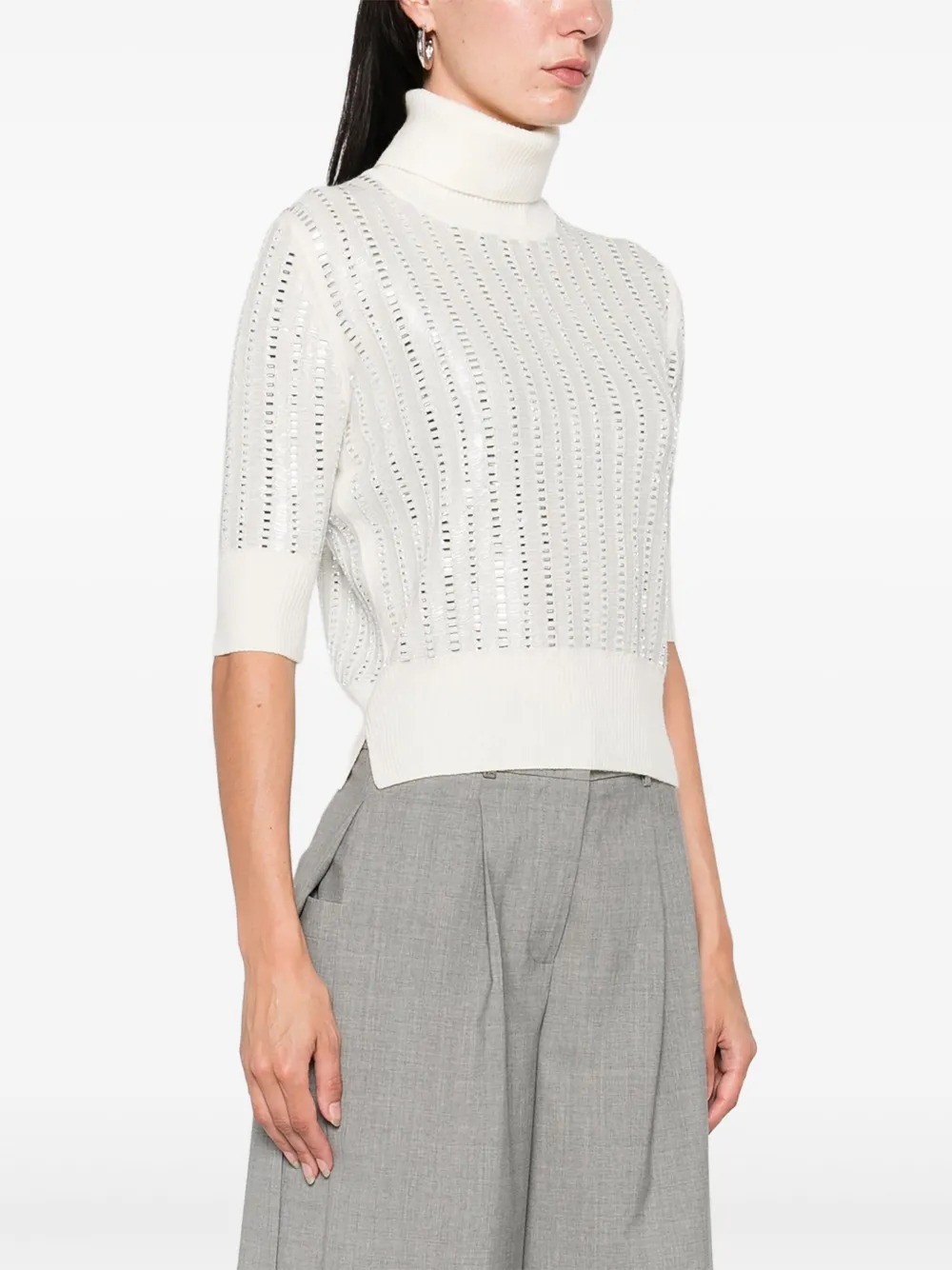 Ermanno Scervino embellished turtleneck top Wit