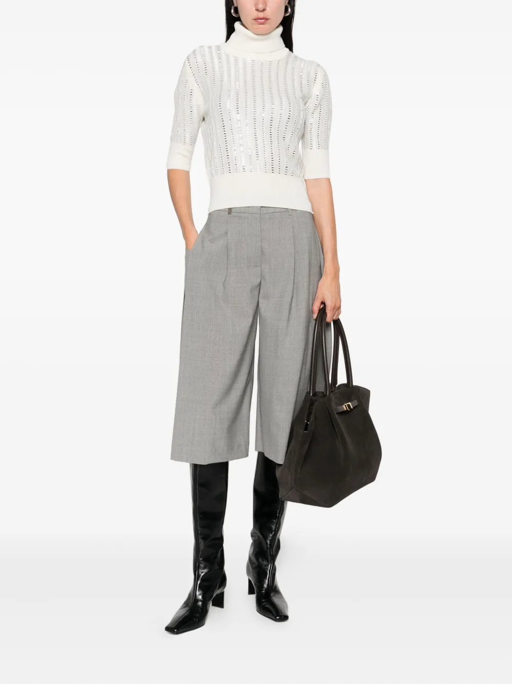 Ermanno Scervino Verfraaide top met col - Wit
