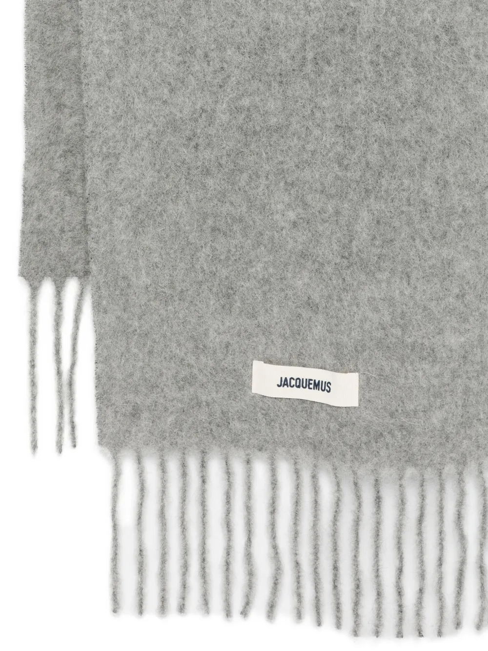 Jacquemus The Carro fringed scarf Grijs