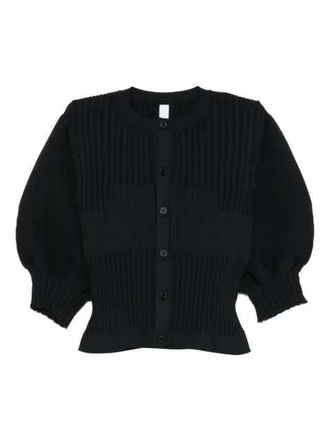 CFCL Fluted ribbed puff-sleeve cardigan