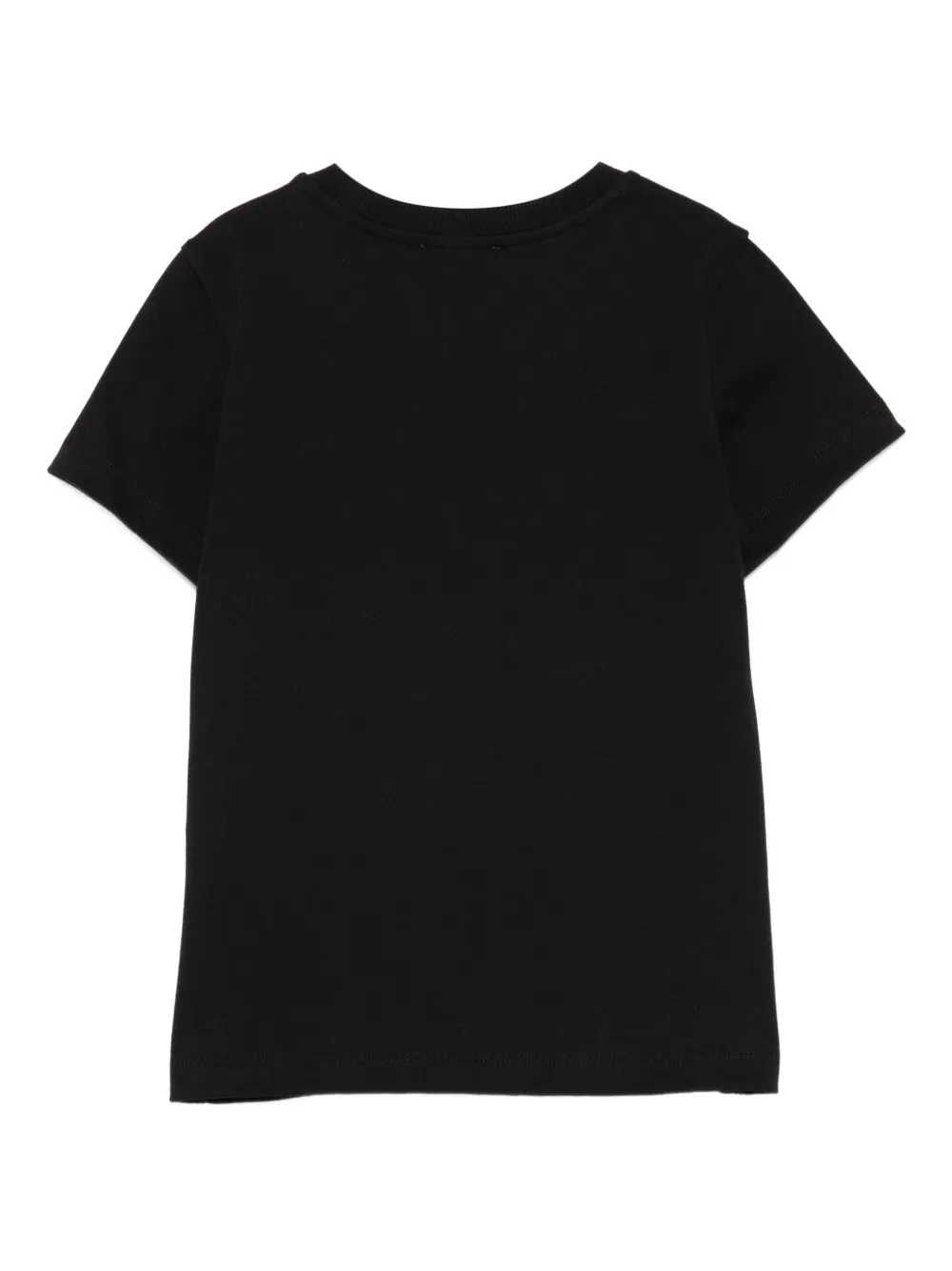 Moschino Kids Katoenen T-shirt met logoprint Zwart