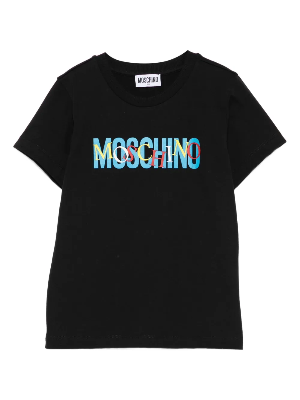Moschino Kids logo-print cotton T-shirt Zwart