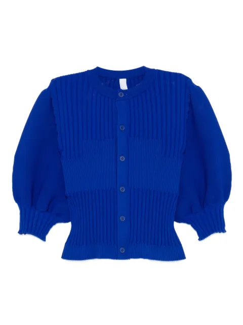 CFCL Fluted ribbed puff-sleeve cardigan